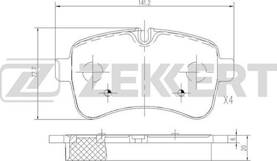 Zekkert BS-2822 - Bremžu uzliku kompl., Disku bremzes ps1.lv