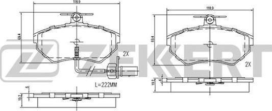 Zekkert BS-2827 - Bremžu uzliku kompl., Disku bremzes ps1.lv