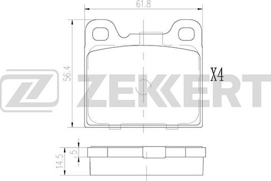 Zekkert BS-2876 - Bremžu uzliku kompl., Disku bremzes ps1.lv