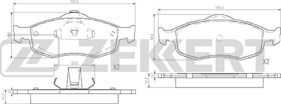 Zekkert BS-2870 - Bremžu uzliku kompl., Disku bremzes ps1.lv