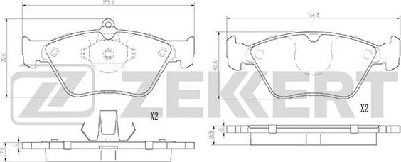 Zekkert BS-2877 - Bremžu uzliku kompl., Disku bremzes ps1.lv