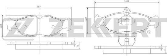 Zekkert BS-2346 - Bremžu uzliku kompl., Disku bremzes ps1.lv