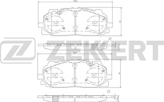 Zekkert BS-2385 - Bremžu uzliku kompl., Disku bremzes ps1.lv