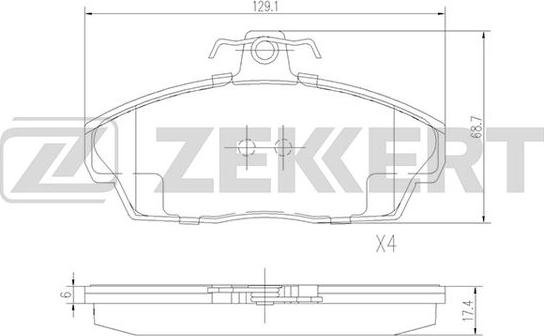 Zekkert BS-2386 - Bremžu uzliku kompl., Disku bremzes ps1.lv