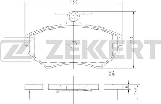 Zekkert BS-2387 - Bremžu uzliku kompl., Disku bremzes ps1.lv