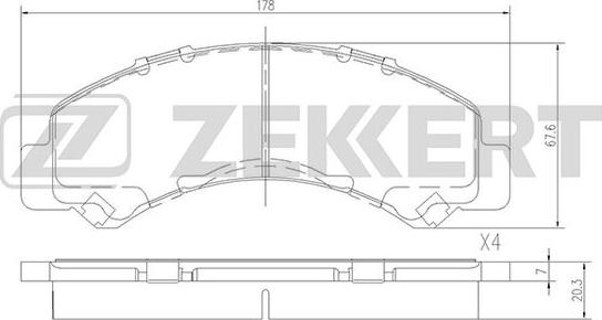 Zekkert BS-2377 - Bremžu uzliku kompl., Disku bremzes ps1.lv