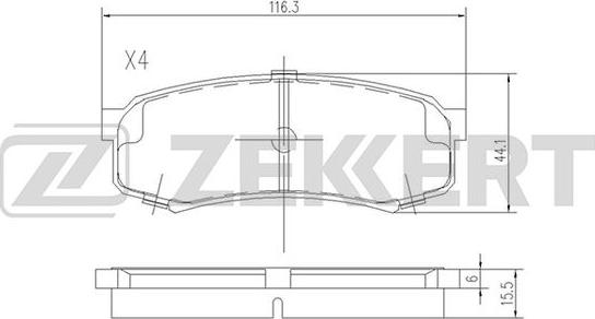 Zekkert BS-2240 - Bremžu uzliku kompl., Disku bremzes ps1.lv