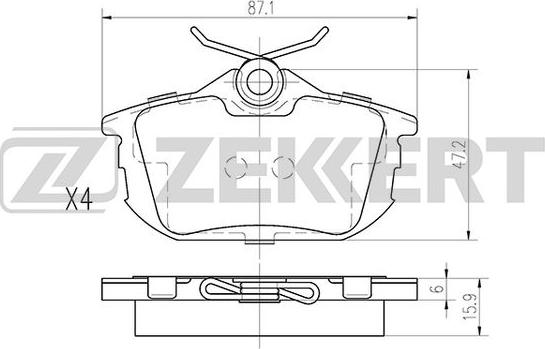 Zekkert BS-2226 - Bremžu uzliku kompl., Disku bremzes ps1.lv