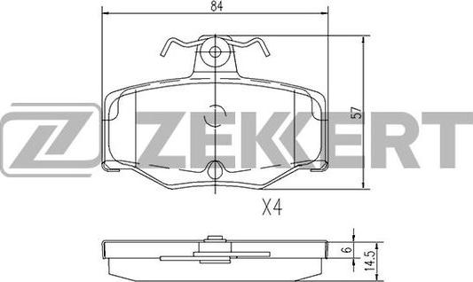 Zekkert BS-2272 - Bremžu uzliku kompl., Disku bremzes ps1.lv