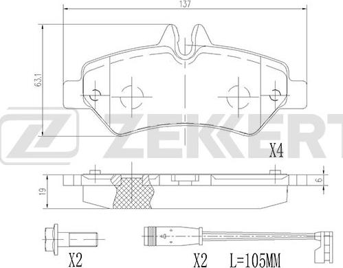 Zekkert BS-2791 - Bremžu uzliku kompl., Disku bremzes ps1.lv