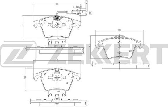 Zekkert BS-2797 - Bremžu uzliku kompl., Disku bremzes ps1.lv