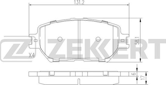 Zekkert BS-2706 - Bremžu uzliku kompl., Disku bremzes ps1.lv