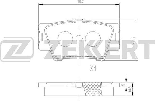 Zekkert BS-2715 - Bremžu uzliku kompl., Disku bremzes ps1.lv