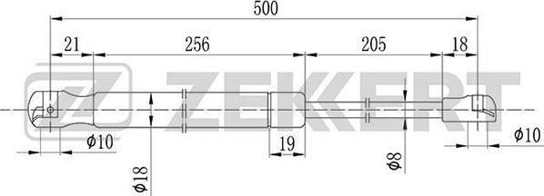 Zekkert GF-1454 - Gāzes atspere, Bagāžas / Kravas nodalījuma vāks ps1.lv