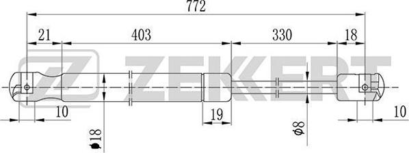 Zekkert GF-1457 - Gāzes atspere, Bagāžas / Kravas nodalījuma vāks ps1.lv
