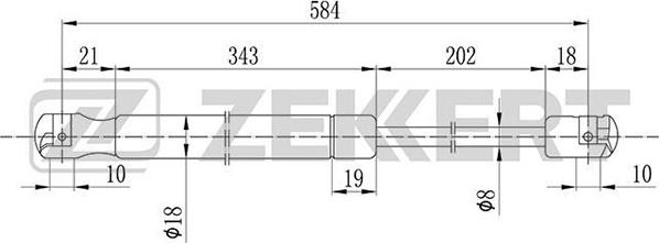 Zekkert GF-1486 - Gāzes atspere, Motora pārsegs ps1.lv