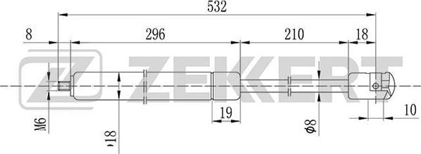 Zekkert GF-1487 - Gāzes atspere, Motora pārsegs ps1.lv