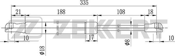 Zekkert GF-1423 - Gāzes atspere, Motora pārsegs ps1.lv