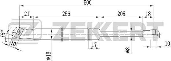 Zekkert GF-1568 - Gāzes atspere, Bagāžas / Kravas nodalījuma vāks ps1.lv