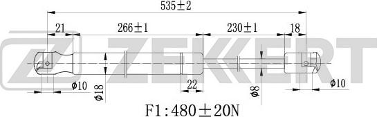 Zekkert GF-1583 - Gāzes atspere, Bagāžas / Kravas nodalījuma vāks ps1.lv