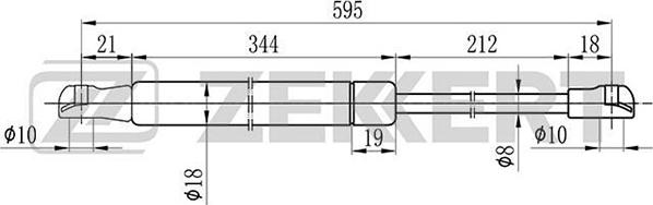 Zekkert GF-1666 - Gāzes atspere, Bagāžas / Kravas nodalījuma vāks ps1.lv