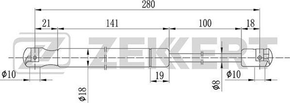 Zekkert GF-1628 - Gāzes atspere, Bagāžas / Kravas nodalījuma vāks ps1.lv