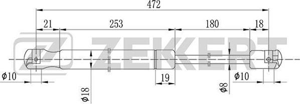 Zekkert GF-1676 - Gāzes atspere, Bagāžas / Kravas nodalījuma vāks ps1.lv