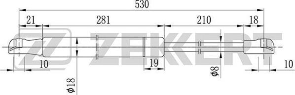 Zekkert GF-1678 - Gāzes atspere, Bagāžas / Kravas nodalījuma vāks ps1.lv