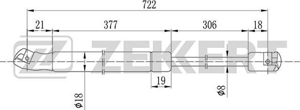 Zekkert GF-1064 - Gāzes atspere, Motora pārsegs ps1.lv