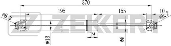 Zekkert GF-1004 - Gāzes atspere, Bagāžas / Kravas nodalījuma vāks ps1.lv