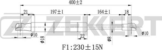 Zekkert GF-1007 - Gāzes atspere, Motora pārsegs ps1.lv