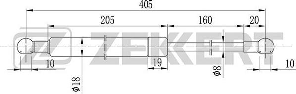 Zekkert GF-1016 - Gāzes atspere, Bagāžas / Kravas nodalījuma vāks ps1.lv