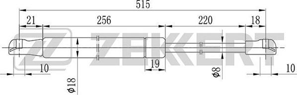 Zekkert GF-1032 - Gāzes atspere, Bagāžas / Kravas nodalījuma vāks ps1.lv