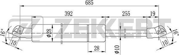 Zekkert GF-1023 - Gāzes atspere, Bagāžas / Kravas nodalījuma vāks ps1.lv