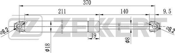 Zekkert GF-1022 - Gāzes atspere, Bagāžas / Kravas nodalījuma vāks ps1.lv