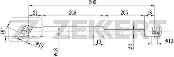 Zekkert GF-1074 - Gāzes atspere, Bagāžas / Kravas nodalījuma vāks ps1.lv