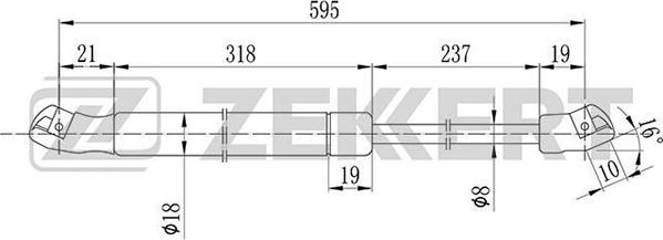 Zekkert GF-1169 - Gāzes atspere, Bagāžas / Kravas nodalījuma vāks ps1.lv