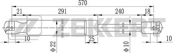 Zekkert GF-1161 - Gāzes atspere, Bagāžas / Kravas nodalījuma vāks ps1.lv