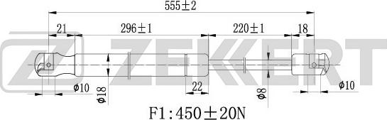 Zekkert GF-1107 - Gāzes atspere, Bagāžas / Kravas nodalījuma vāks ps1.lv