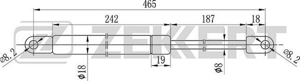 Zekkert GF-1116 - Gāzes atspere, Motora pārsegs ps1.lv