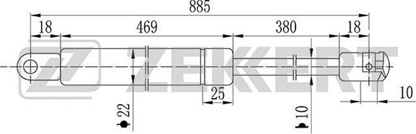 Zekkert GF-1122 - Gāzes atspere, Motora pārsegs ps1.lv