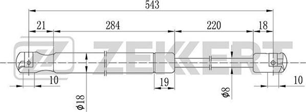 Zekkert GF-1175 - Gāzes atspere, Motora pārsegs ps1.lv