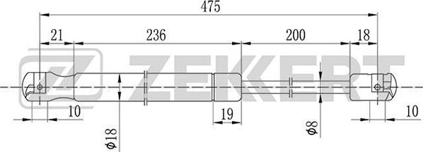 Zekkert GF-1176 - Gāzes atspere, Bagāžas / Kravas nodalījuma vāks ps1.lv