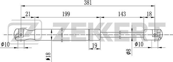 Zekkert GF-1899 - Gāzes atspere, Aizmugurējais stikls ps1.lv