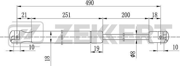 Zekkert GF-1834 - Gāzes atspere, Bagāžas / Kravas nodalījuma vāks ps1.lv