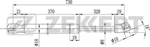 Zekkert GF-1832 - Gāzes atspere, Motora pārsegs ps1.lv