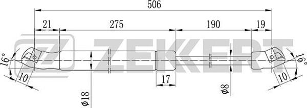 Zekkert GF-1341 - Gāzes atspere, Bagāžas / Kravas nodalījuma vāks ps1.lv