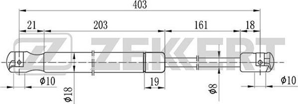 Zekkert GF-1343 - Gāzes atspere, Bagāžas / Kravas nodalījuma vāks ps1.lv