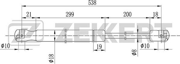 Zekkert GF-1253 - Gāzes atspere, Bagāžas / Kravas nodalījuma vāks ps1.lv