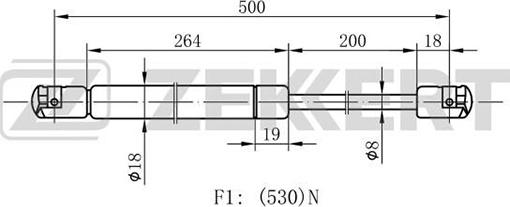 Zekkert GF-1755 - Gāzes atspere, Bagāžas / Kravas nodalījuma vāks ps1.lv